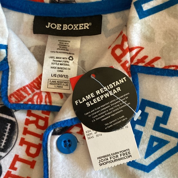 Joe Boxer Pajama Set Large 10/12 NWT
Flame-resistant Sleepwear - Picture 3 of 3